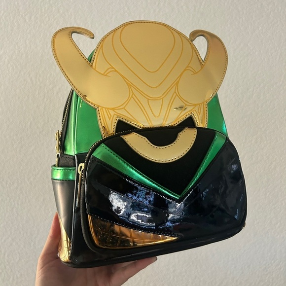 Marvel Loungefly Metallic Loki Mini Backpack - Faux Leather (New) main image 3